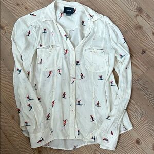 Cream Ski Print WOMENS ski shirt